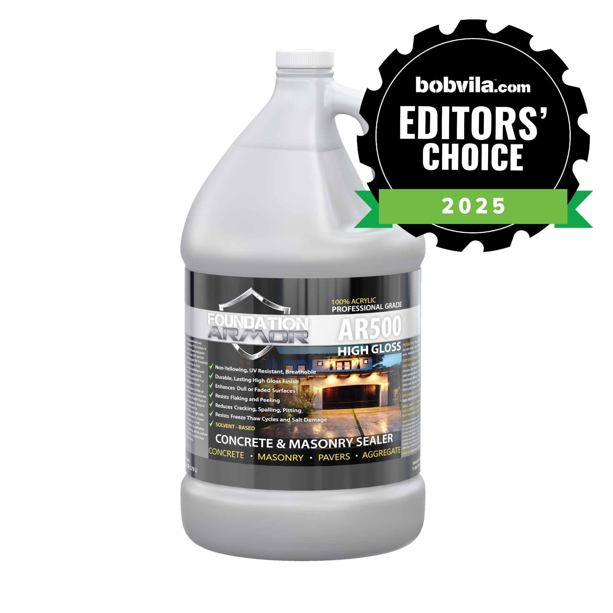 Foundation Armor, High Gloss Wet Look Concrete and Paver Sealer, Container Size 1 Gallon, Color Clear, Application Method Sprayer or Roller, Model# AR5001GAL